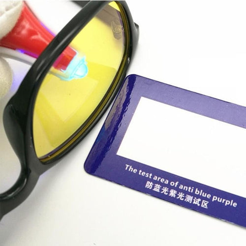 Anti Blu ray UV Test Card Sunglasses  Lens Radiation Glasses Purple Test Paper